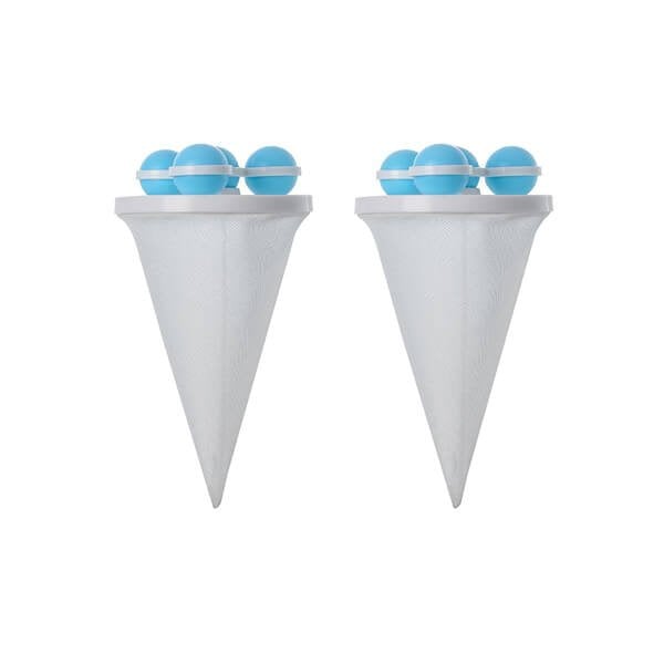 Svømmende filternet til vaskemaskine, lyserøde og blå farver, opsamler hår og snavs, tøjrensning, polyester, 17,5x9,2 cm