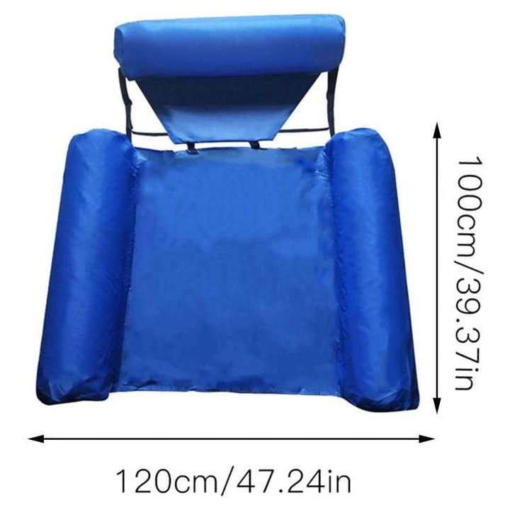 Flydende liggestol til voksne, justerbar position, holdbar konstruktion, farverigt design, perfekt til afslapning på vandet.