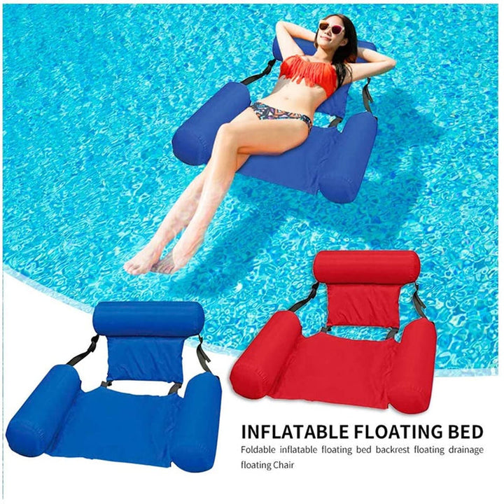 Kelluva lepotuoli aikuisille, säädettävä asento, kestävä rakenne, värikäs muotoilu, täydellinen rentoutumiseen vedessä.