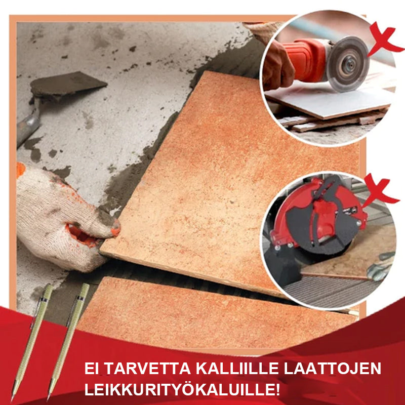 "Keraaminen ja lasileikkuri, kompakti ergonominen muotoilu, volframiteräs terä, sopii keraamisille ja lasipinnoille."