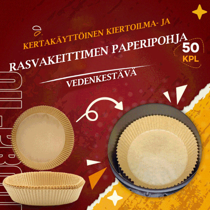 Engangsbrug papirindsats til airfryer og frituregryde, rund form, høj kant, fødevaregodkendt, 50 stk