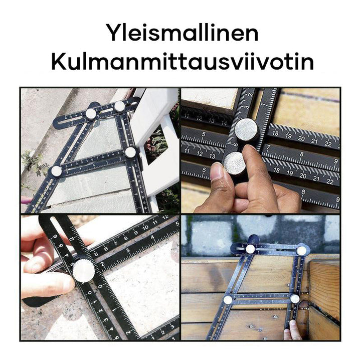 Holdbar vinkelmåler, firsidet mekanisme, præcis vinkelmåling og modelleringsopgaver, glasfiberfyldt nylon