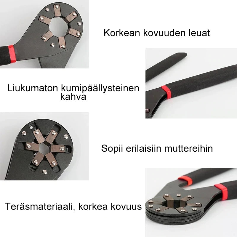 Holdbart sekskantet multifunktionsværktøj til mænd, metal, justerbart, kompakt til DIY-projekter og rejser.