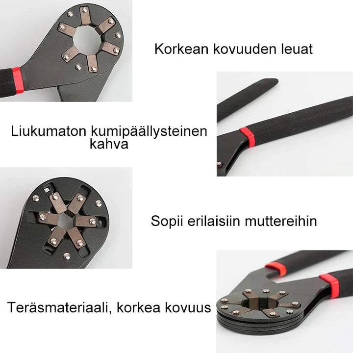 Holdbart sekskantet multifunktionsværktøj til mænd, metal, justerbart, kompakt til DIY-projekter og rejser.