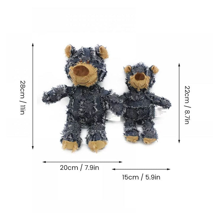 Holdbar bamse til hundelegetid, blød og sikker; perfekt tyggelegetøj til hundens tandsundhed.