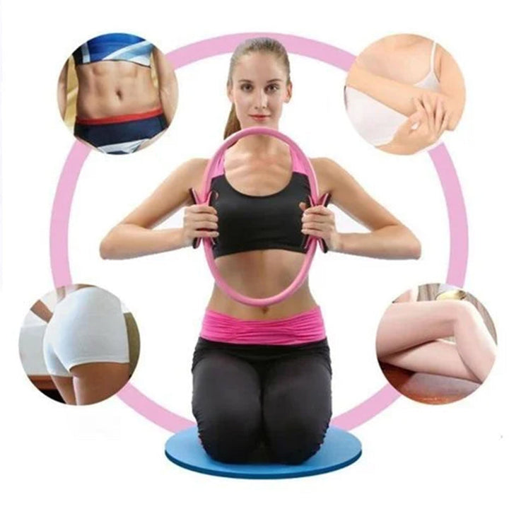 Holdbart pilatesring, frontvisning, holdbart materiale, flere farver. Træning derhjemme eller i fitnesscentret.