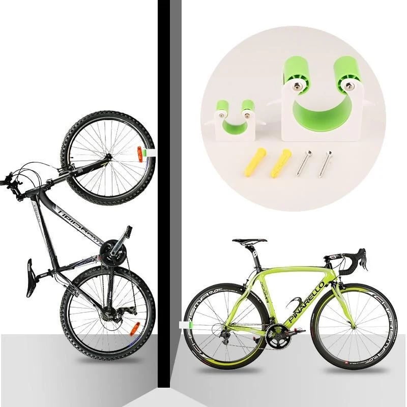 Holdbart cykelstativ, moderne design, sort PC-materiale, vægmonteret alsidig opbevaringsløsning.