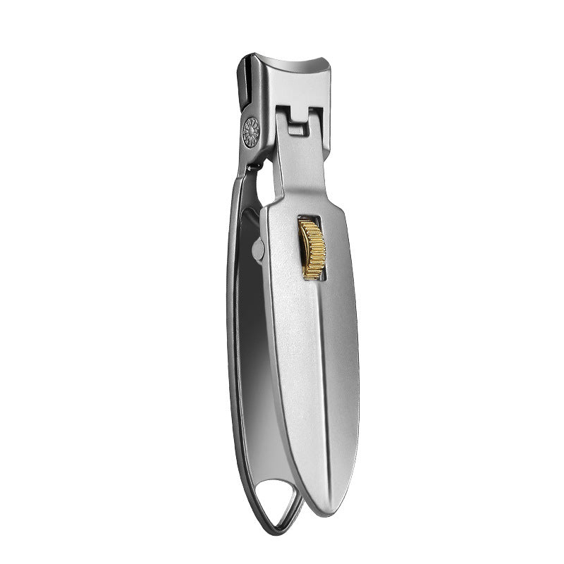 Holdbar negleklipper i rustfritt stål; ergonomisk design og låsering gjør negletrimming enkel og presis.