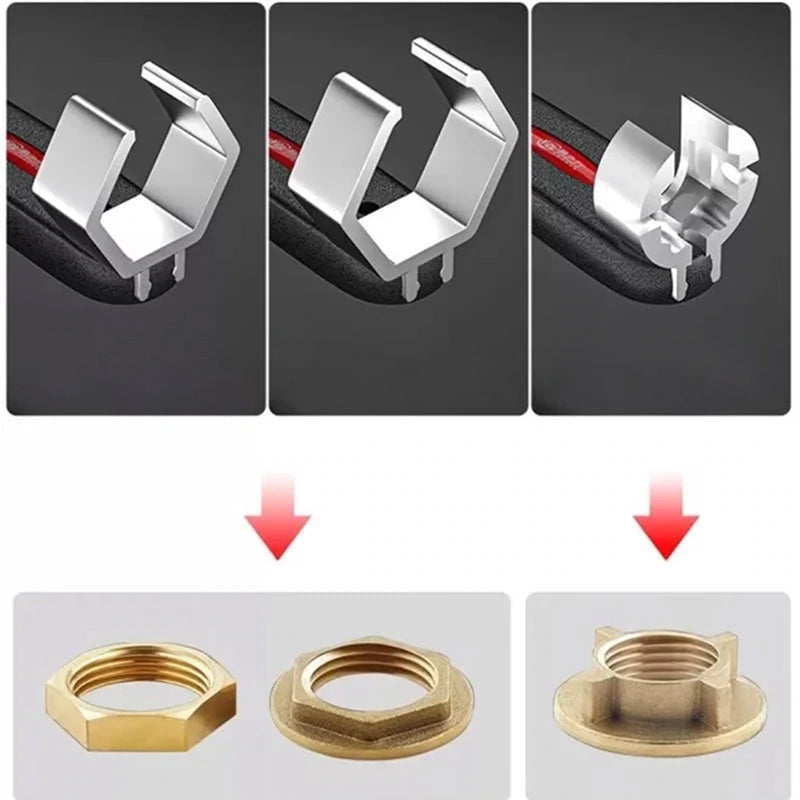 Alsidige, lette og holdbare aluminiumsrørklemmer med ergonomisk kort håndtag i sølv, universelle værktøjer til mænd og kvinder