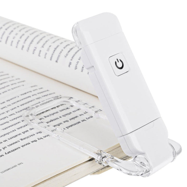 Let og stilfuld genopladelig LED boglampe med 350° fleksibel holder, USB-genopladelig, varmt hvidt lys, ideel rejsemakker