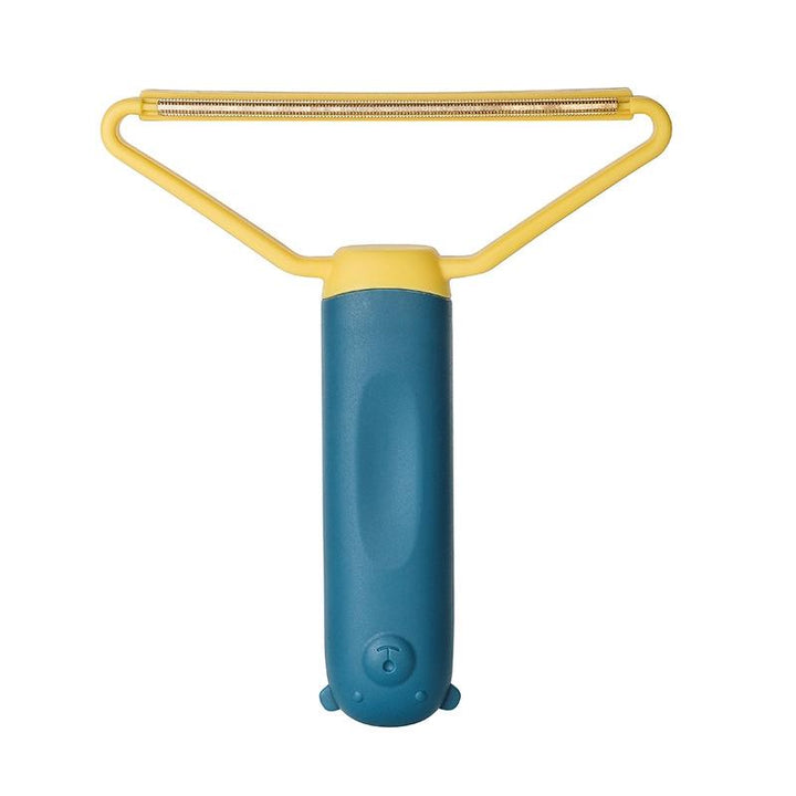 Let, flerfarvet dobbelsidet fnugfjerner, ergonomisk design, egnet til uld, bomuld og sarte materialer.