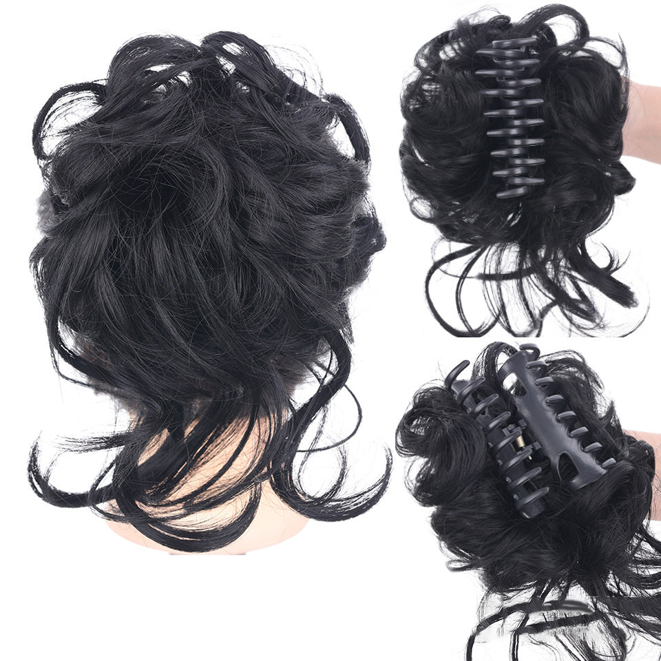 Kihara chignon poninhäntälisäke, synteettinen, ruskeat kiharat, luonnollinen volyymi, sopii päivittäiseen tai juhlalookiin