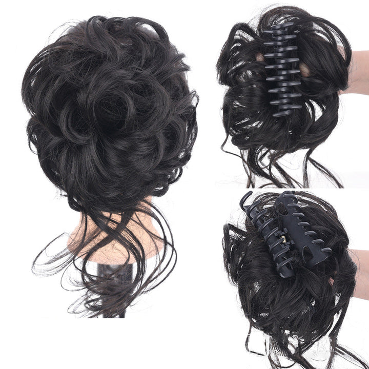 Kihara chignon poninhäntälisäke, synteettinen, ruskeat kiharat, luonnollinen volyymi, sopii päivittäiseen tai juhlalookiin