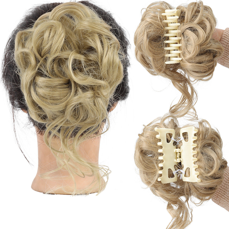 Kihara chignon poninhäntälisäke, synteettinen, ruskeat kiharat, luonnollinen volyymi, sopii päivittäiseen tai juhlalookiin