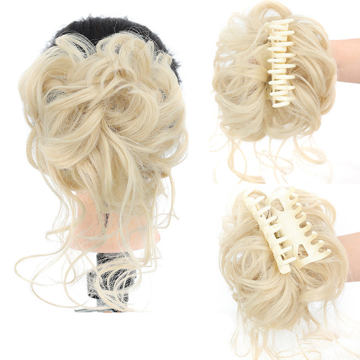 Kihara chignon poninhäntälisäke, synteettinen, ruskeat kiharat, luonnollinen volyymi, sopii päivittäiseen tai juhlalookiin