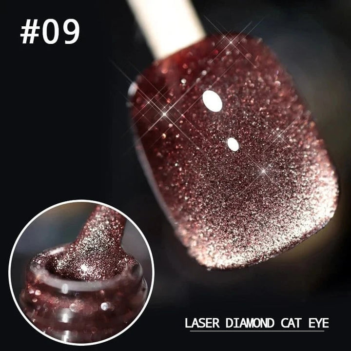 "Kimalteleva laser kissansilmä kynsilakka tuubissa, intensiivinen bling-bling efekti, loistaa UV/LED-valossa"
