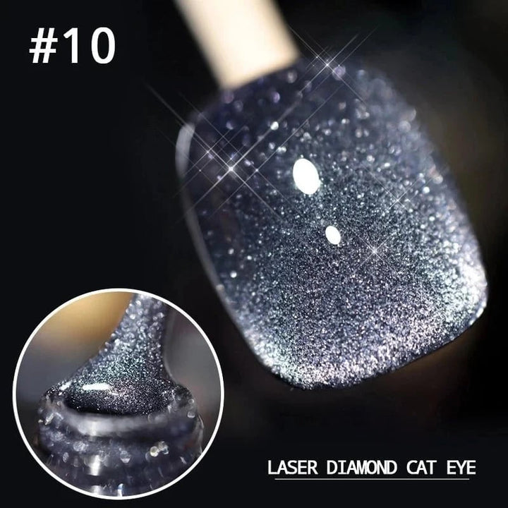 "Kimalteleva laser kissansilmä kynsilakka tuubissa, intensiivinen bling-bling efekti, loistaa UV/LED-valossa"