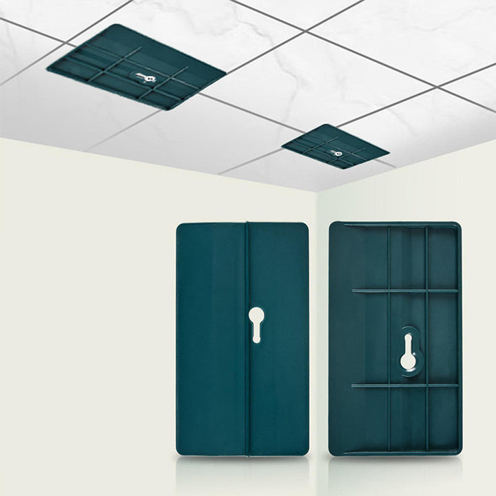 Grønt værktøj til loftinstallation af kipsplader: holdbar PVC, brugervenligt design, forborede huller, præcis justering.
