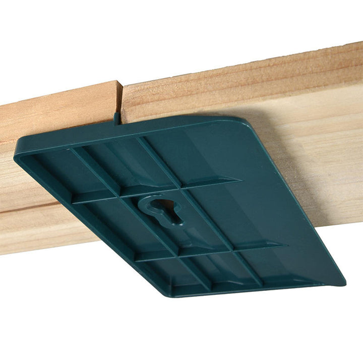 Grønt værktøj til loftinstallation af kipsplader: holdbar PVC, brugervenligt design, forborede huller, præcis justering.