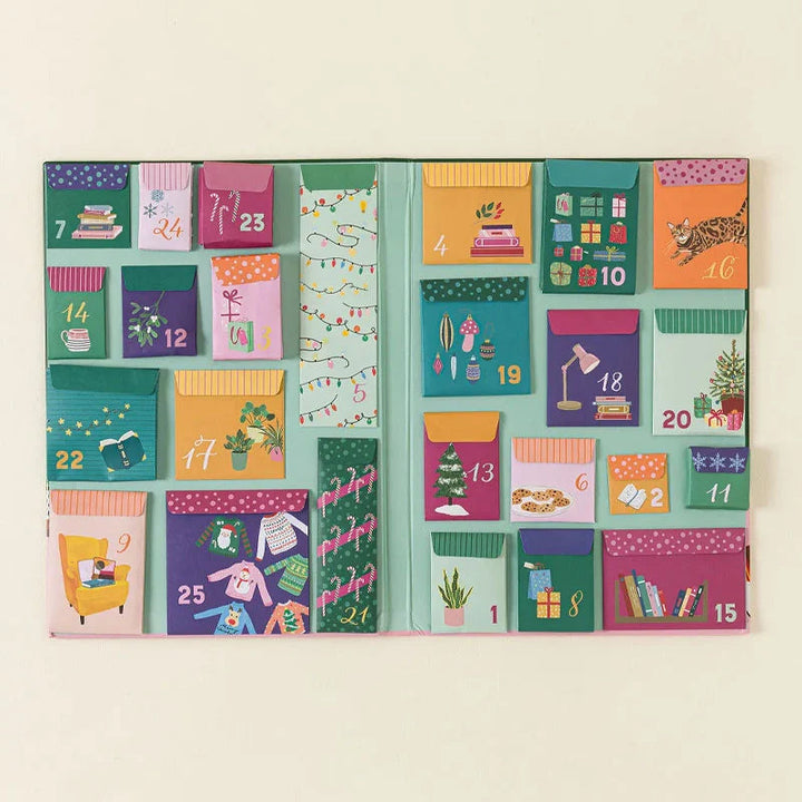Adventskalender for bogelskere, dekoration, 25 låger med litterære overraskelser, elegant design, julehøjtids-hit.