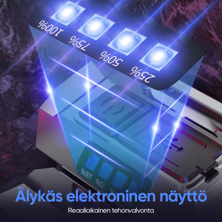 Kirkas USB-ladattava LED-otsalamppu, vedenpitävä, alumiiniseos, ulkokäyttöön soveltuva, musta runko, kuvattuna edestä.