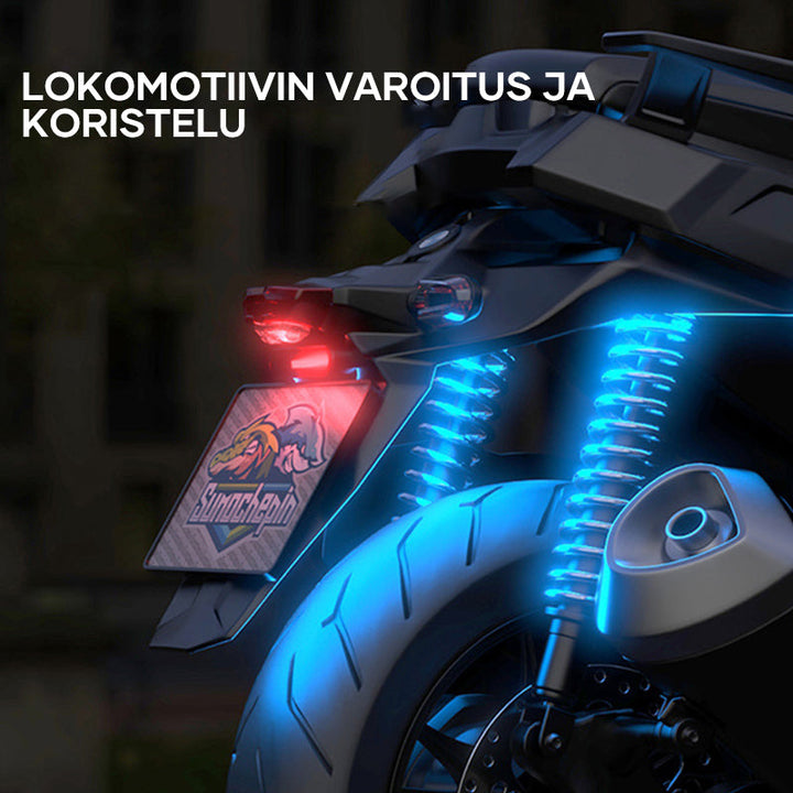 Lysende trådløs LED stroboskop til udendørs brug, 7 farvemuligheder, kompakt og vandtæt design, belysning til udendørs aktiviteter.