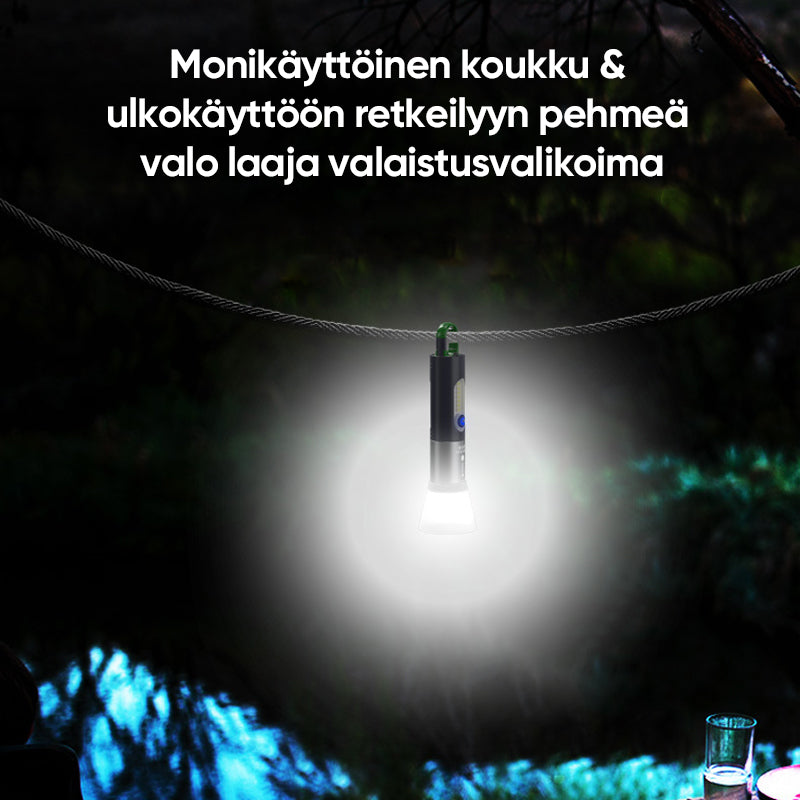 Lys stærk og justerbar LED lommelygte, sort krop, 750 lumen, justerbar lysstråle, vandtæt IP65, USB genopladelig.