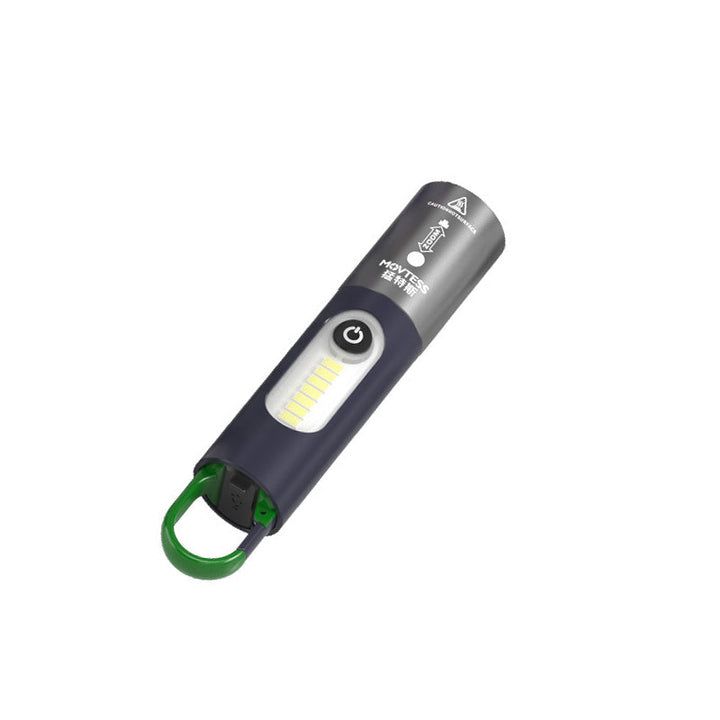 Lys stærk og justerbar LED lommelygte, sort krop, 750 lumen, justerbar lysstråle, vandtæt IP65, USB genopladelig.