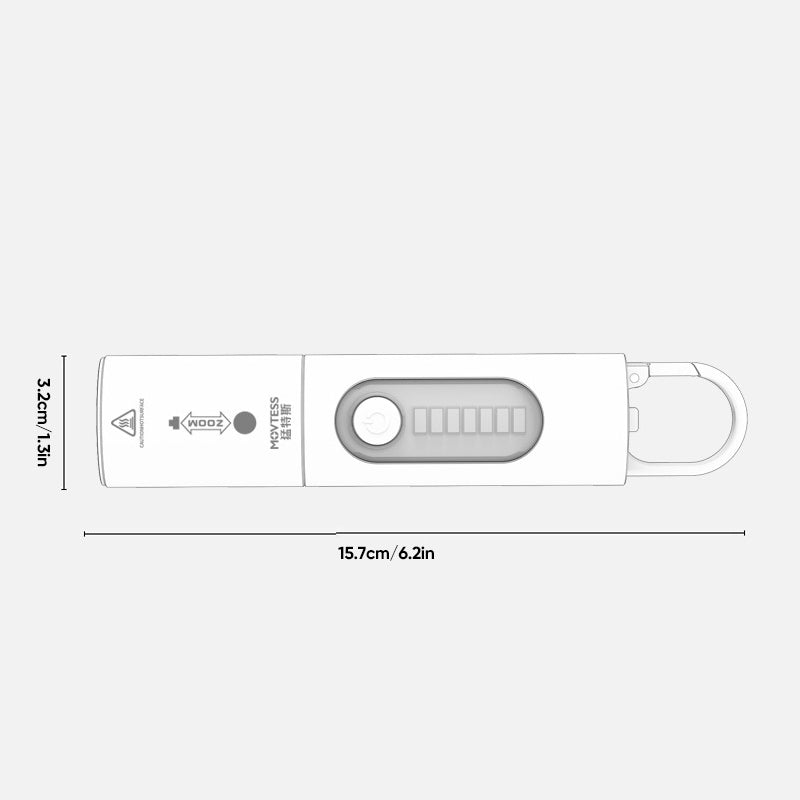 Lys stærk og justerbar LED lommelygte, sort krop, 750 lumen, justerbar lysstråle, vandtæt IP65, USB genopladelig.