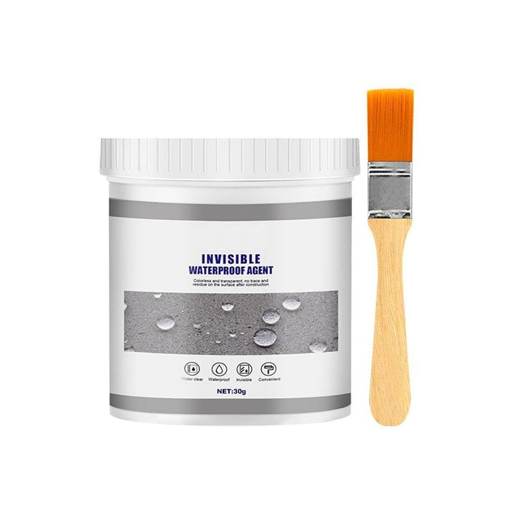 Klar vandtæt coating til forebyggelse af vandlækager, klar overflade, nem påføring, 300g beholder med pensel inkluderet.