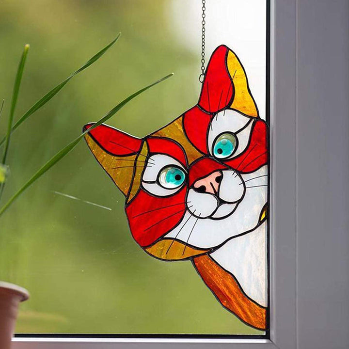 Vinyldekaler med katteprint i forskellige farver, 20x13 cm, til biler, cykler eller computere