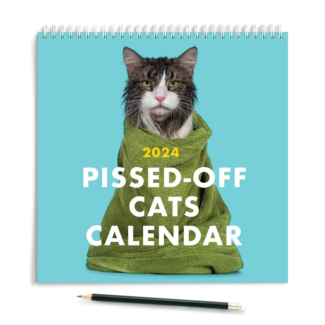 Kattentusiast 2024 vægkalender, dekorativt design, indeholder søde kattebilleder for hver måned, bringer glæde.