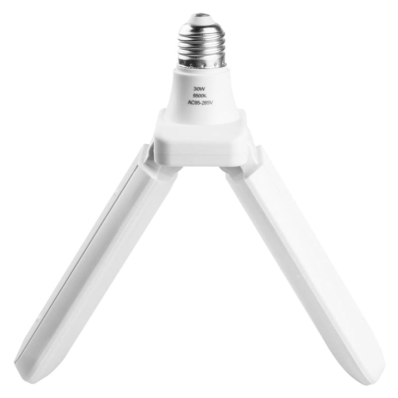 Sammenklappelig LED-lampe, køligt dagslys, justerbar, energieffektiv; plastkonstruktion til indendørs brug.