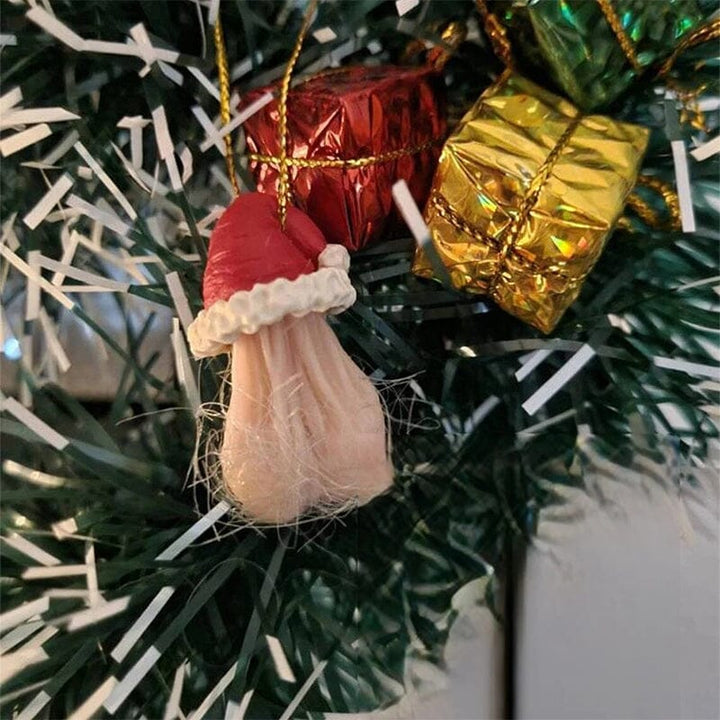 Tredimensionelt, farverigt juletræspynt af harpiks til sjov og holdbar juledekoration, 4x5x8.5 cm.