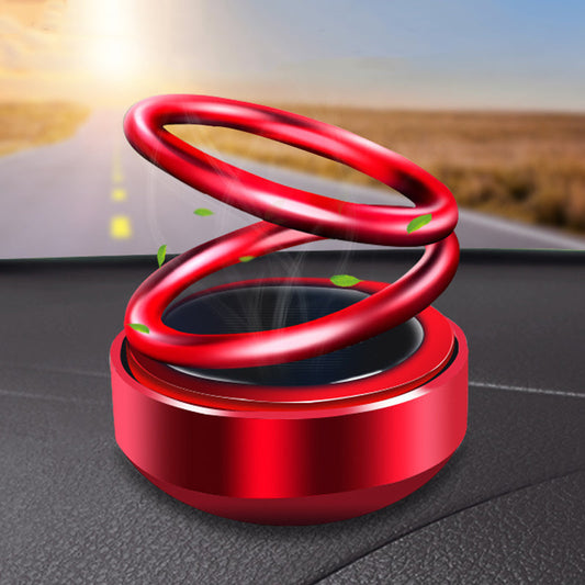 "Kompakti aurinkoenergialla toimiva ilmanpuhdistin autoon, tyylikäs alumiininen muotoilu, saatavilla useissa väreissä."