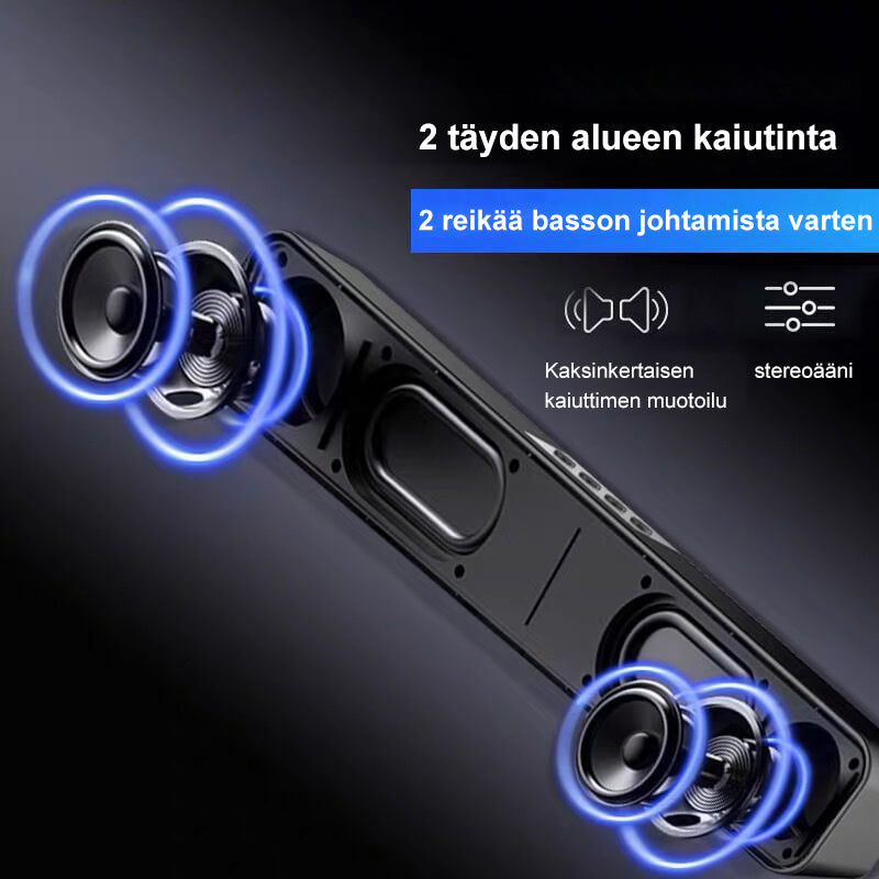 Kompakt grå bærbar Bluetooth 5.0 højttaler til moderne smart home, tilbyder HD-lyd og 10-12 timers batterilevetid.