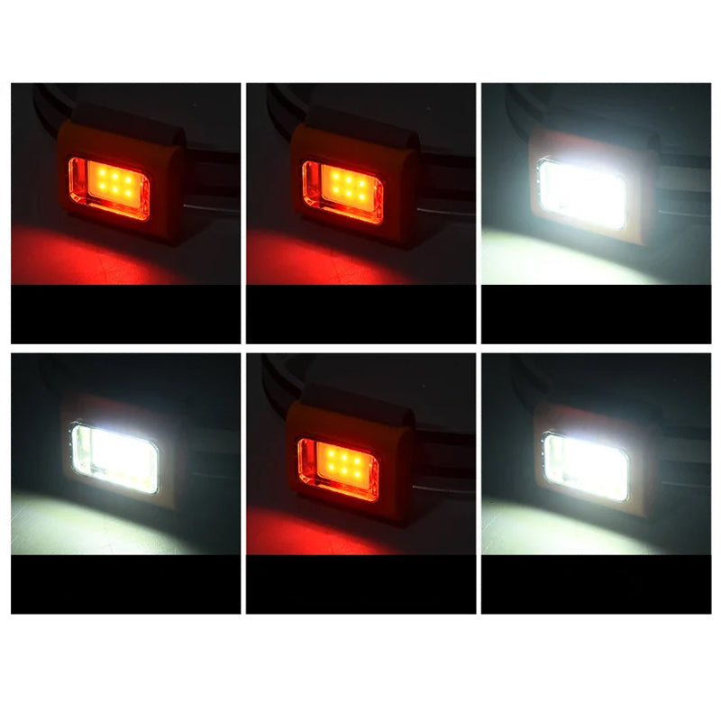 Kompakt grå bærbar LED-lommelygte, magnetisk beslag, flere lysindstillinger, USB-genopladelig, IPX4 vandtæt.