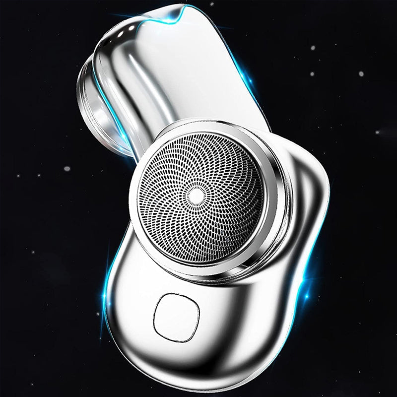 Bærbar USB Mini barbermaskine i sølv, blå, grøn, sort, nem til rejser og vandtæt.