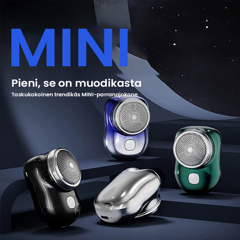 Bærbar USB Mini barbermaskine i sølv, blå, grøn, sort, nem til rejser og vandtæt.