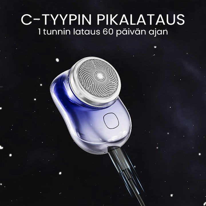 "Kompakti kannettava USB Mini parranajokone hopea, sininen, vihreä, musta väreissä, helppo matkakäyttöön ja vedenkestävä."