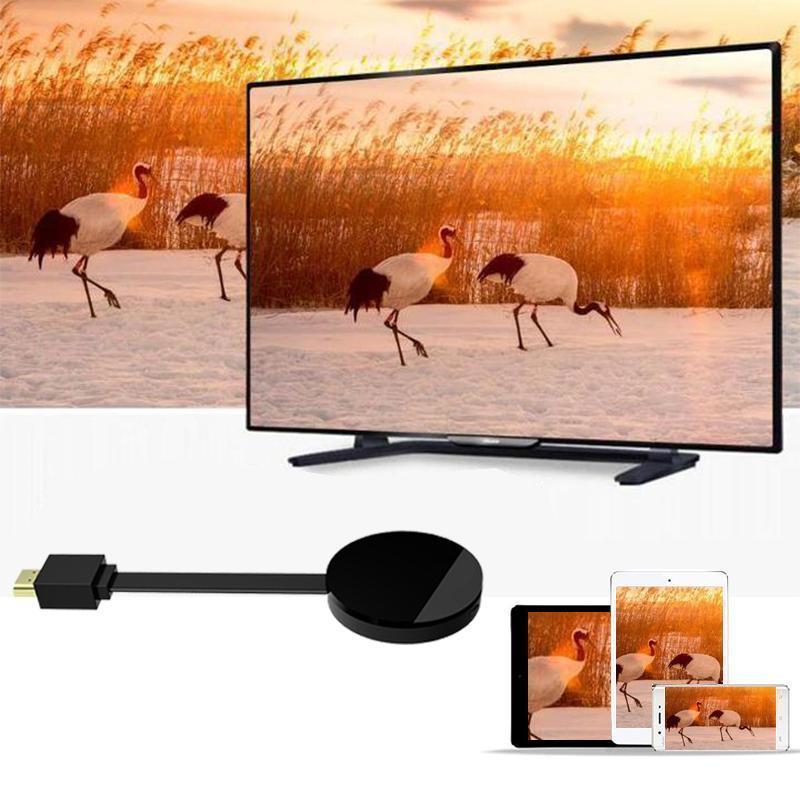 Kompakt bærbar trådløs HDMI-modtager, sort, tilslutning til tv eller projektor trådløst i 1080p kvalitet.