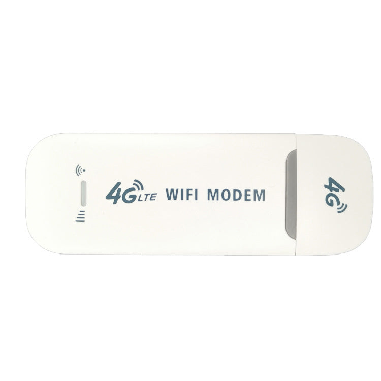 Kompakt bærbart trådløst WiFi-kort med dobbeltantenner, der tilbyder 4G-forbindelse og hotspot-funktionalitet for op til 10 enheder.