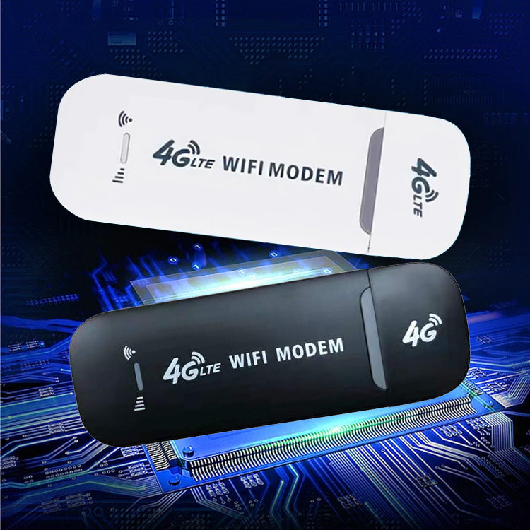 Kompakt bærbart trådløst WiFi-kort med dobbeltantenner, der tilbyder 4G-forbindelse og hotspot-funktionalitet for op til 10 enheder.