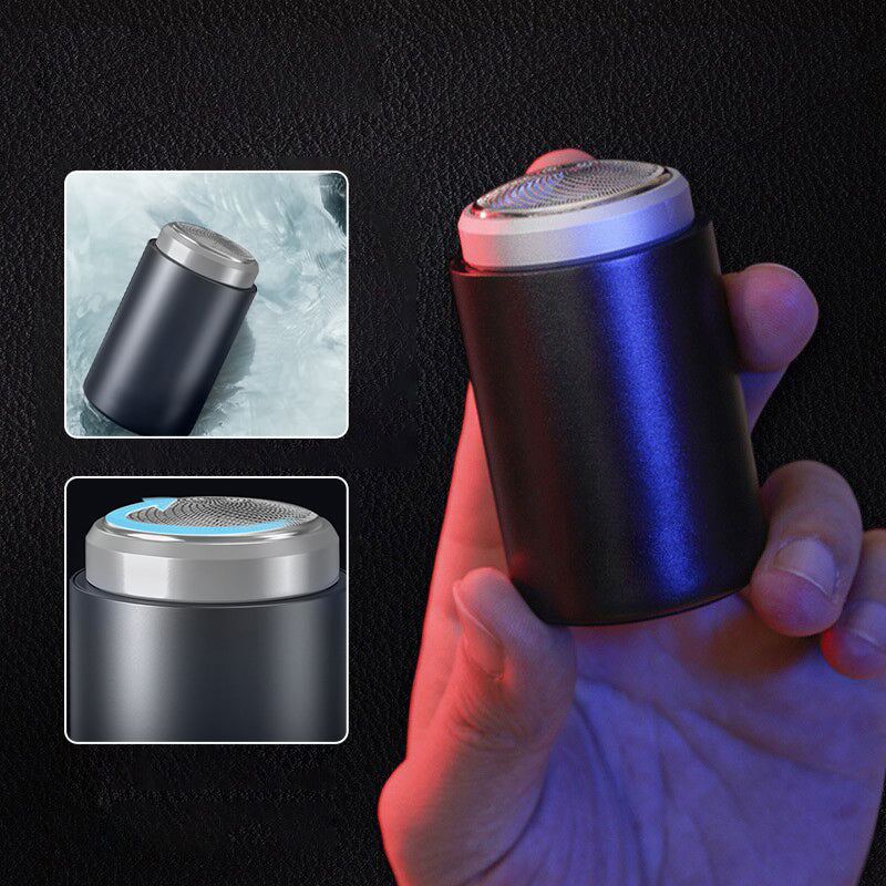 Kompakti kannettava miniparranajokone miehille, tehokas 0,1 mm teräverkon leikkaus ja USB-ladattava.
