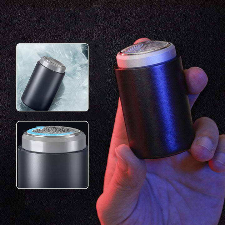 Kompakti kannettava miniparranajokone miehille, tehokas 0,1 mm teräverkon leikkaus ja USB-ladattava.