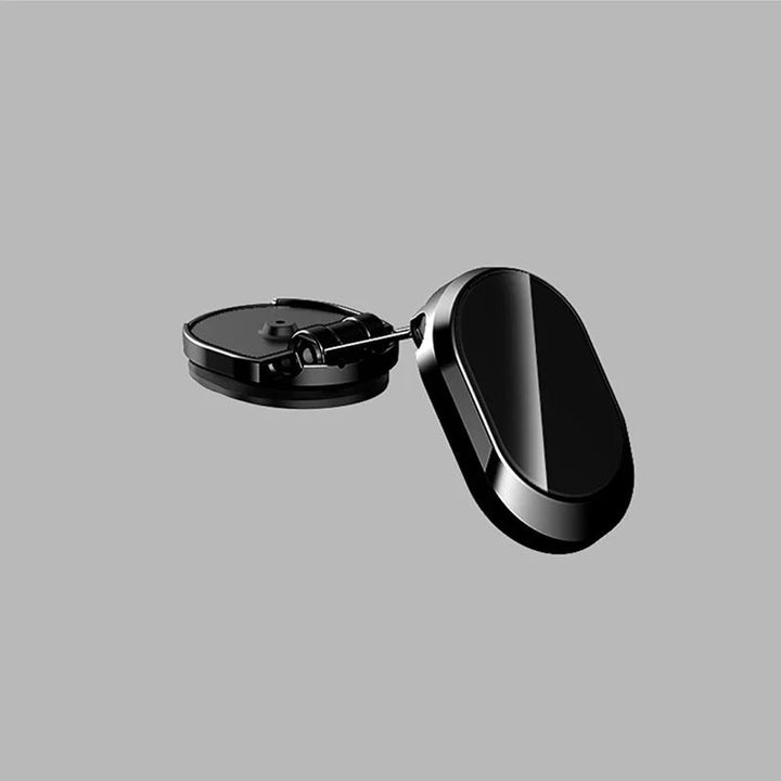Kompakt magnetisk telefonholder til bil, sort, justerbar vinkel og stærkt magnetisk greb. Stilfuld og praktisk.