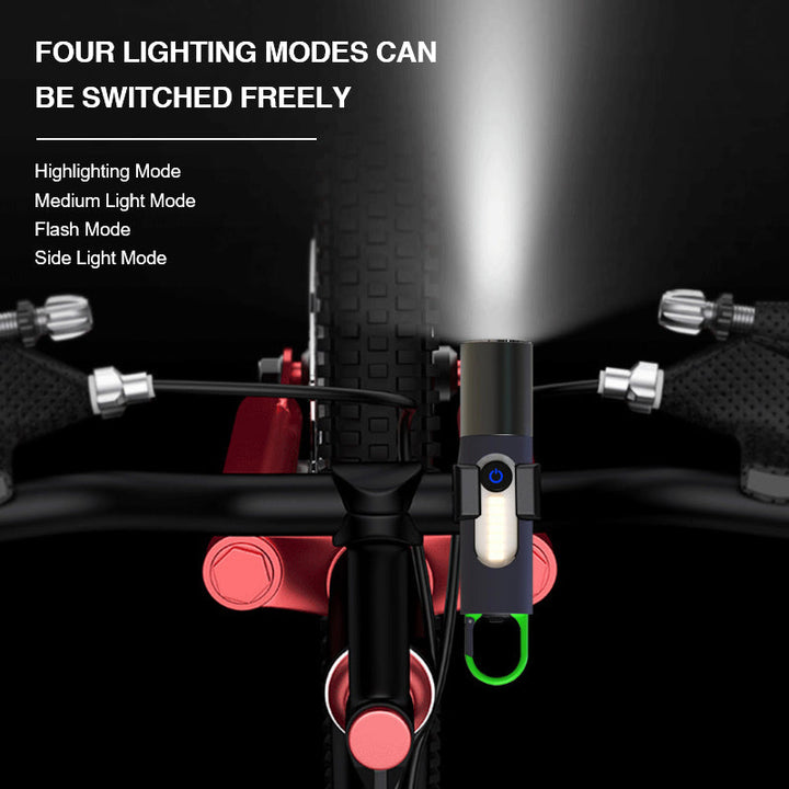 "Kompakti monikäyttöinen zoomattava LED-taskulamppu, 1000 lumenia, USB-C lataus, alumiinirunko ja neljä valotilaa."