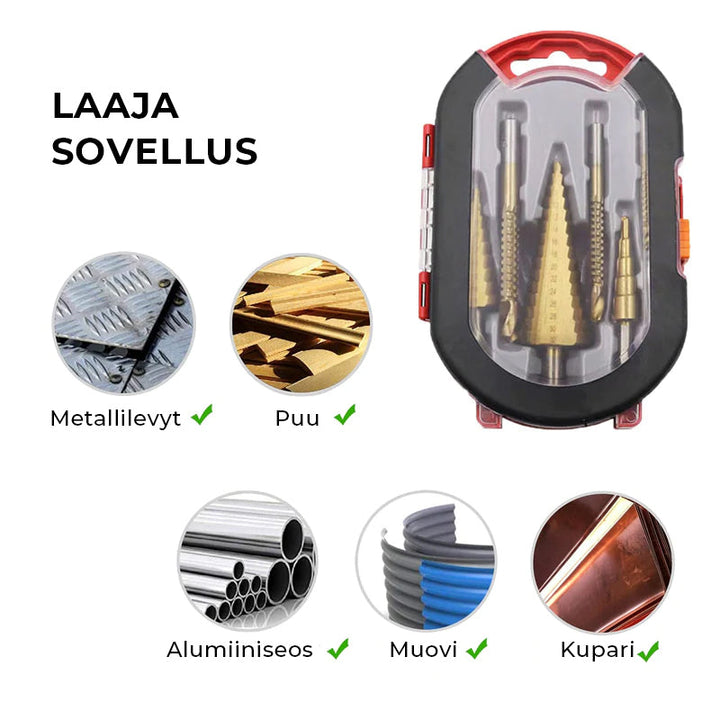 Højhastigheds bor, 6 stk., titaniumsbelagt, forskellige størrelser, flerfarvet, til effektiv boring.