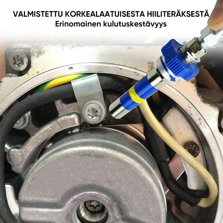 Højtryksdyse - sølvfarvet dyse, ergonomisk greb, præcis smøring. Passer til pneumatiske fedtpistoler.