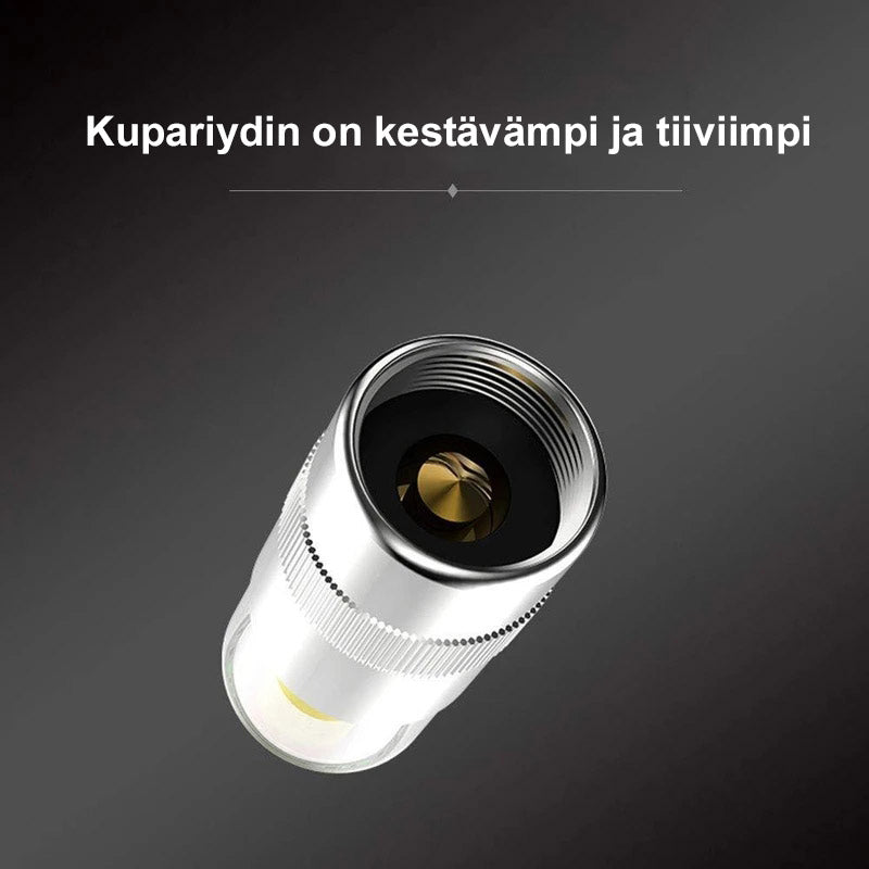 Krom dæktryksensor til bil, holdbar og minimalistisk, med trefarvet display, egnet til dæktryksmåling.